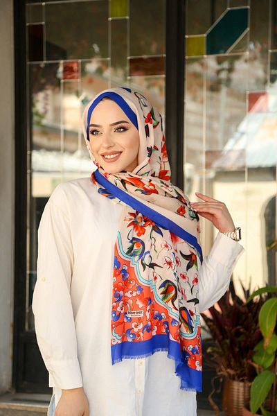 Hint İpek Wool Cashmere Patterned Shawl Model - Yunkv01-09