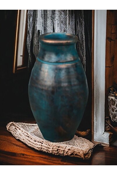 egesaksı Bronze renk dekoratif oval vazo