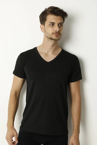 Saran Tricou pentru bărbați cu decolteu în V 3002 - 3 buc