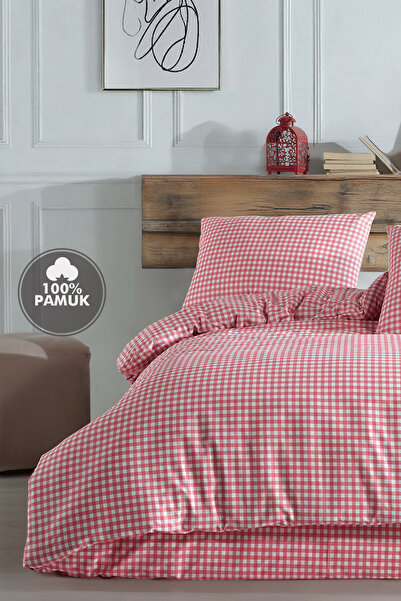 Simple Deco Ružičasti mini kvadrat - 100% pamuk Jednokrevetno Set navlaka za ...