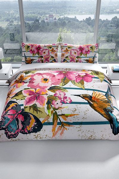 Cattleya Fly 3d Cotton Satin Double Duvet Cover Set