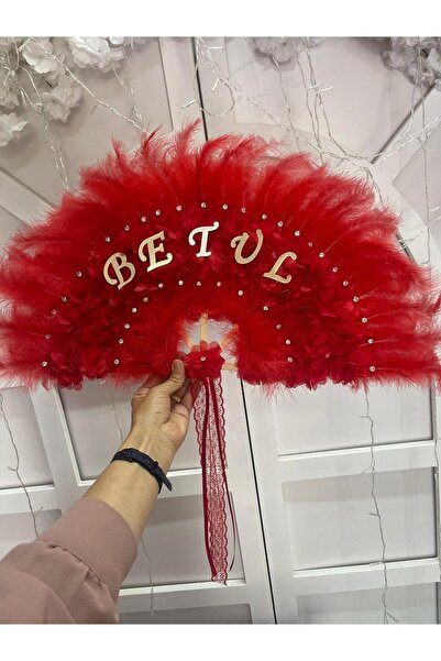 kırmızı Gelin Yelpazesi, Bekarlığa Veda Partisi, Bride To Be, Nedime, Kına Gecesi, Yelpaze