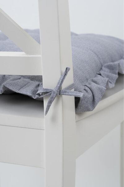 ALTINPAMUK 42x42cm Gray PouF Chair - Cushion with RuFFles and Laces