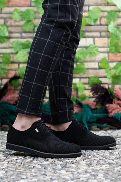 Riccon Pánské černé pletené boty pro volný čas0012682
