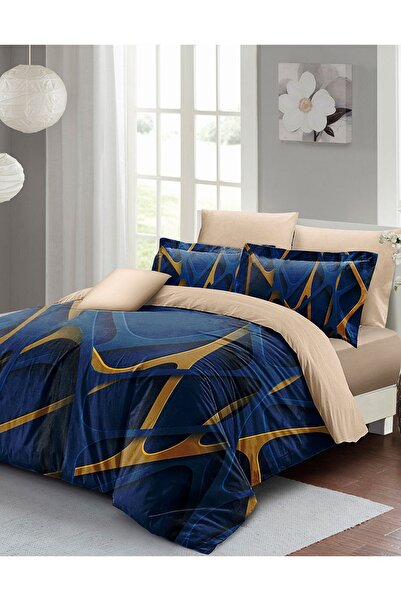 MonoHome Set cuvertură de pilota dublă din satin 100% bumbac cu cearșafuri al...