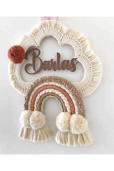 renkli mi renkli tasarım dünyası Macrame Cloud Baby Door Ornament