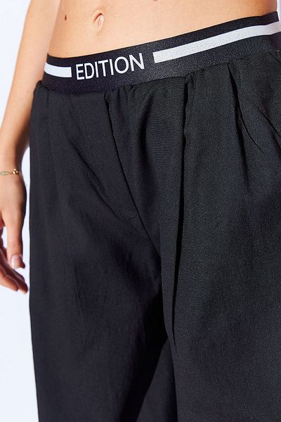 EDITION WOMAN Relaxed Cut Black Palazzo Trousers - Slogan Kemi Ee 10008976