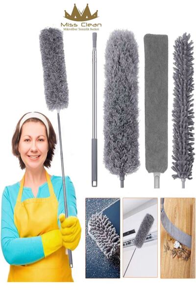 MissClean Mikrofiber Manyetik Anti-statik Bükülebilen Toz Alma 3 Lü Full Set ...