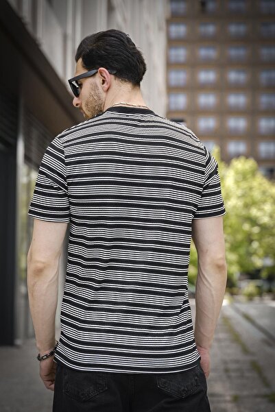 Oksit Ανδρικό μπλουζάκι Jacky με ριγέ πλεκτό γιακά Lycra