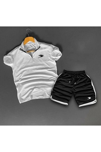 Maracana Zippered Collar and Shorts Set