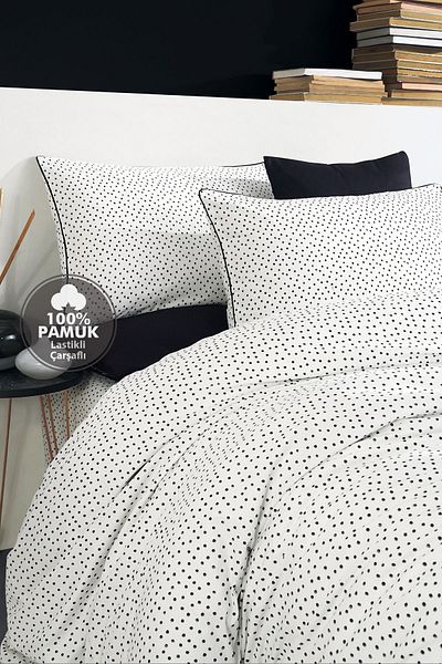 Cote Blanc Set cuvertură de pilota elastică King Size 100% bumbac