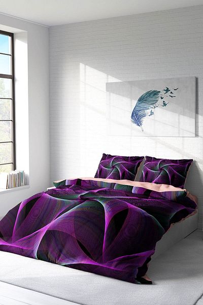 PerlaSera Mandala 3 - Double Duvet Cover Set, Tightly Woven Cotton Satin, 3D Custom Design