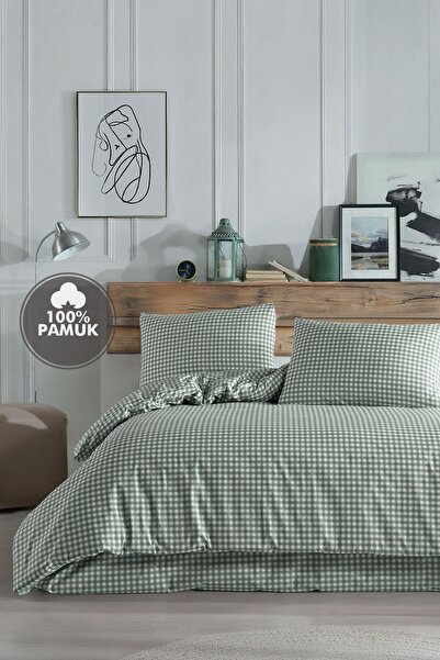 Simple Deco Zeleni mini kvadratni set navlaka za poplun od 100% pamuka, veće ...