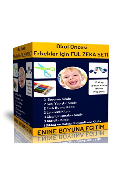 Enine Boyuna Eğitim مجموعة الذكاء الكامل للأولاد في مرحلة ما قبل المدرسة 15 ك...
