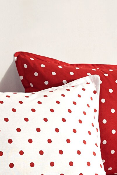 Cote Blanc Red Dots - 100% Cotton Oversize Double Sided Duvet Cover Set