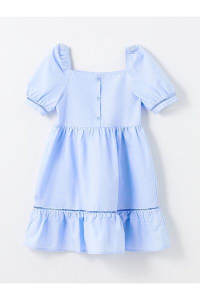 LC Waikiki Lcw Kids Square Collar Short Sleeve Girl's Dress