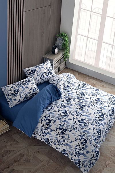 Cote Blanc Set cuvertură de pilota cu două fețe King Size 100% bumbac - Frunze