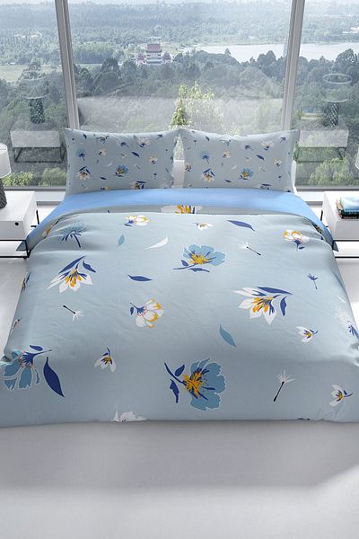 PerlaSera Flower Dance 3d Cotton Satin Double Duvet Cover Set