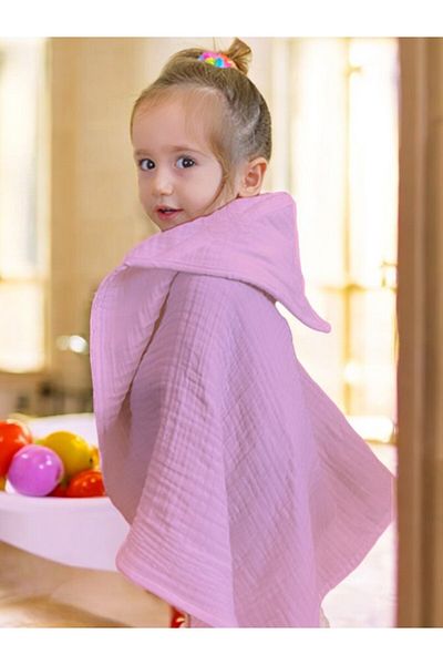 Joyous Mom Kids أربع طبقات من قماش الموسلين للأطفال الرضع قماط منشفة حمام من القطن منشفة الشاطئ المعطف 4 طبقات
