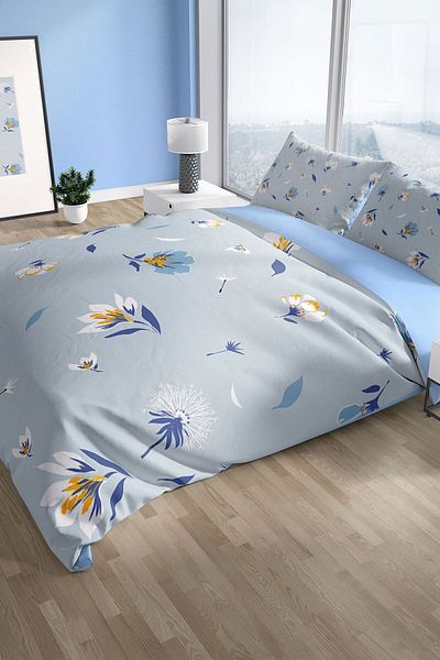 PerlaSera Flower Dance 3d Cotton Satin Double Duvet Cover Set