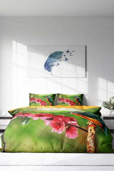 PerlaSera Double Duvet Cover Set Dense Weave Cotton Satin 3D Special Design Spring Day