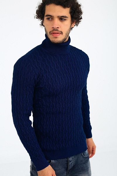 Oksit Pulover Seka 221 Slim Cut Thick Body pentru bărbați cu gât țesut