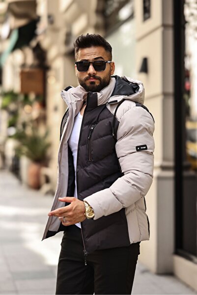 DOXGER Aurora Erkek Slim Fit Su ve Rüzgar Geçirmez Mont | Çıkarılabilir Kapüşonlu, 5 Cepli