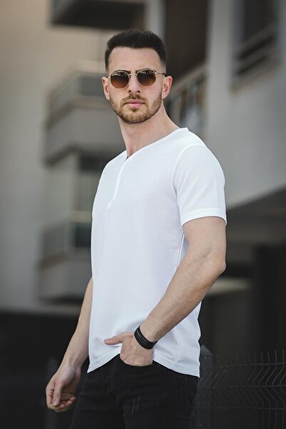 Oksit Ανδρικό Tshirt Ivy Highway Fabric με φερμουάρ V-Neck