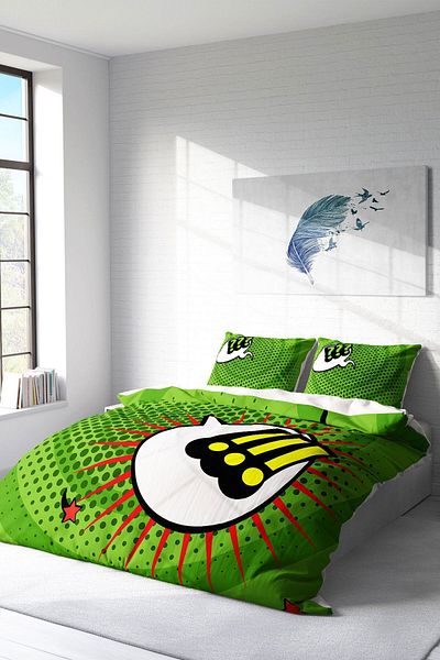 PerlaSera 3D Custom Design - Double Duvet Cover Cotton Satin Set, Attention Please