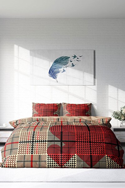 PerlaSera 3D Custom Design Duvet Cover Set - Double, Tightly Woven, Cotton Satin, Square Heart