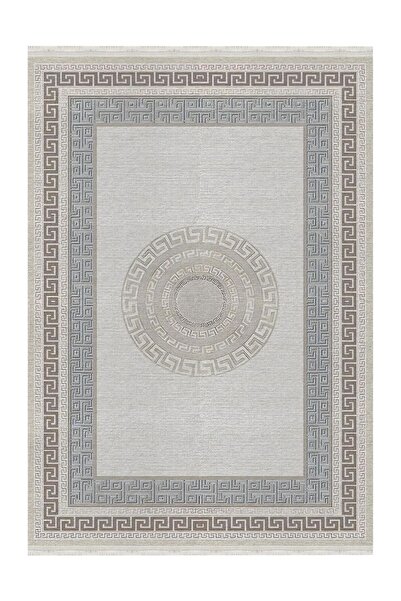 kilim home Mars 136 Monogram Gri Bej Modern Dokuma Taban Halı