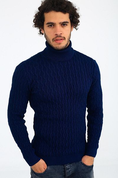 Oksit Pulover Seka 221 Slim Cut Thick Body pentru bărbați cu gât țesut