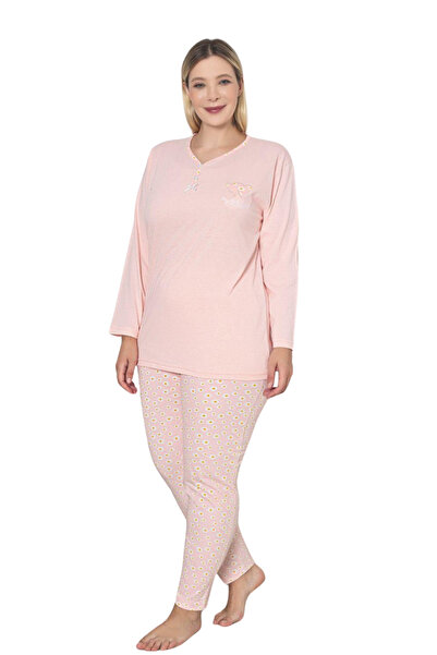 Farya Home X-dreamy Plus Size - Cotton Patterned Long Sleeve Pajamas Set