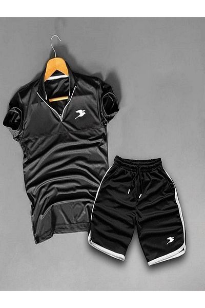 Maracana Zippered Collar and Shorts Set