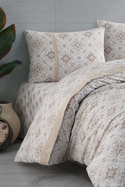 Cote Blanc Комплект завивка за двоен юрган Cappuccino Color 100% памук