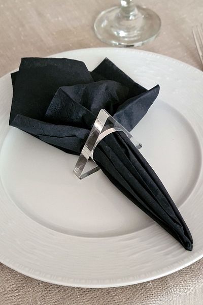 Story Τριγωνικό μοτίβο 6 τεμαχίων διαφανές χρώμα 8 mm πάχος ακρυλικό δαχτυλίδι χαρτοπετσέτας Δαχτυλίδι χαρτοπετσέτας