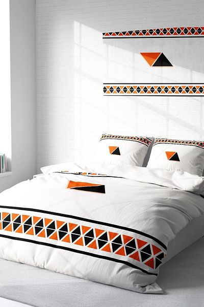 PerlaSera 3D Custom Design Geo - Double Duvet Cover Set, Tightly Woven Cotton Satin