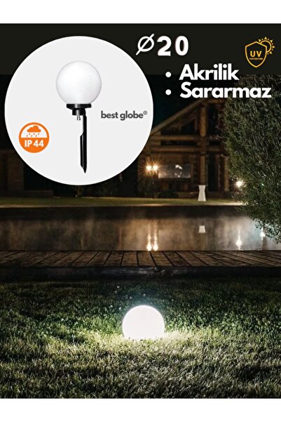 Yakan Aydınlatma 20cm Akrilik Bahçe Top Glop Aydınlatma Best Globe (BEYAZ) 1 ...