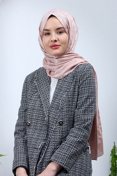 m moon scarf High Quality Waterway Pattern Silky Jacquard Shawl - Italian Stitching, "powder"
