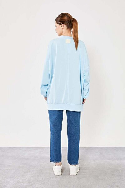 Levidor Siyah Bisiklet Yaka Oversize Sweat