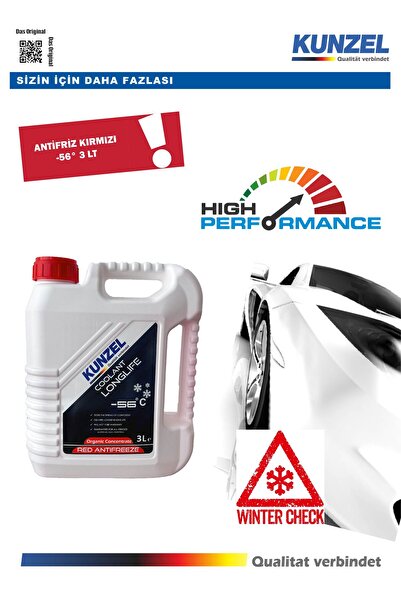 KUNZEL Antifriz Organik Konsantre -56° Kırmızı/red 3lt