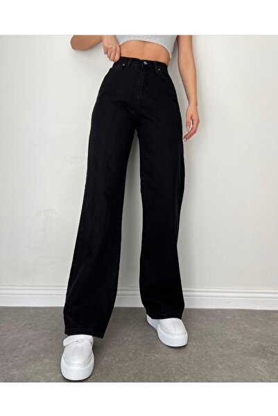 Gönen Passage Παντελόνι τζιν Palazzo σε μαύρο χρώμα με σούπερ ψηλή μέση της δ...
