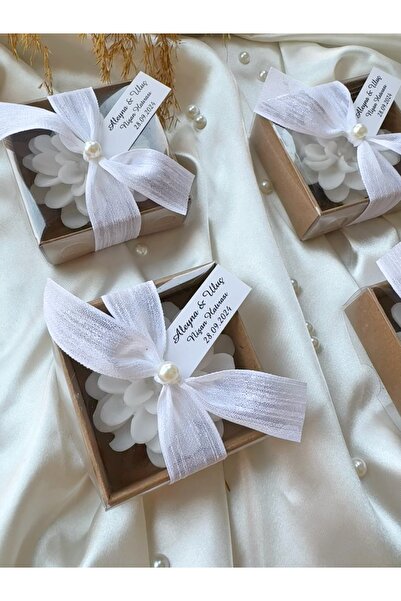Gami Handmade Kraft Kutulu Lotus Mum Söz, Nişan, Nikah, Mevlüt, Doğum günü, D...