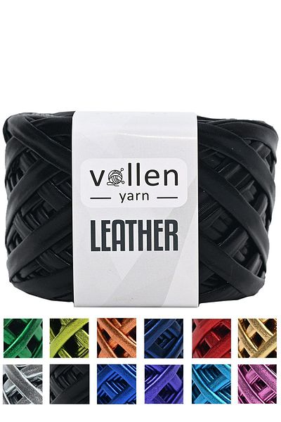 vollen yarn Premium Δερμάτινο Σχοινί Μεταλλικό Σχοινί Τσάντα Σχοινί, γυαλιστερό χτενισμένο βαμβακερό σχοινί. 120 γραμμάρια, μαύρο