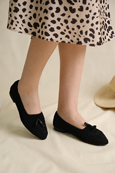 Oksit Γυναικεία πλεκτά γυναικεία παπούτσια μπαλαρίνας Aida Tasseled