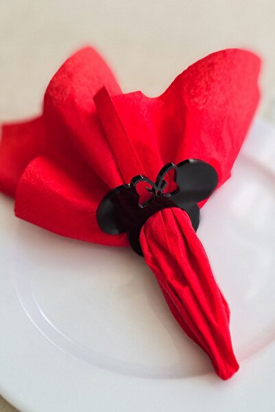 Story Inel pentru șervețele din acrilic, culoare neagră, cu model Minnie Mous...