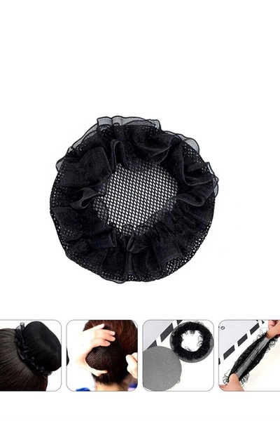 PRVT Siyah Renk Saç Topuz Filesi - Kalın File