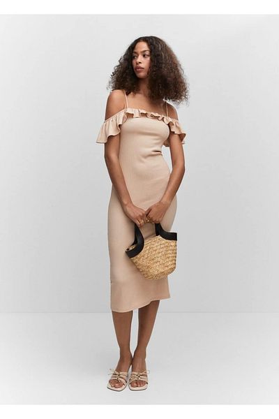 MANGO Woman Ruffle Knitwear Dress