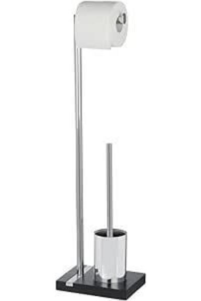 Wenko 20460100 Ayaklı Wc Garnitürü Noble Black - Wc Fırça Tutucu, Çelik, 20 X...