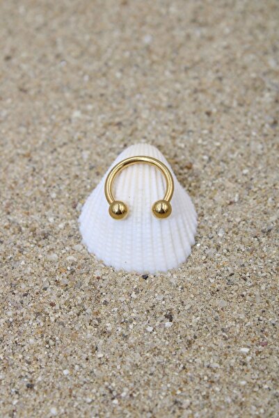 NOBLE GETTO Piercing Cerrahi Çelik Piercing Halka Kıkırdak Septum Tragus Conch Helix Gold Renk Top Çap 3 Mm